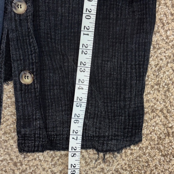 ODDY Black Distressed Button Down Shirt Small - Picture 4 of 6